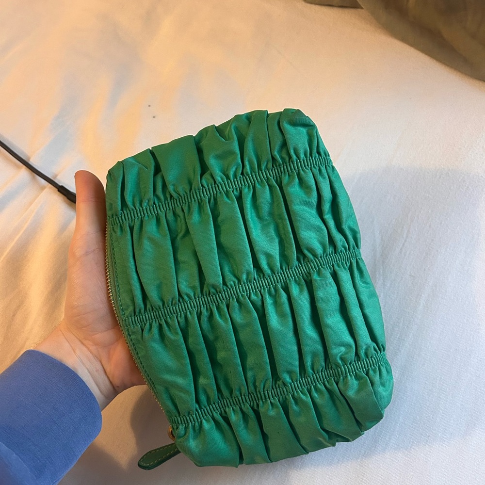 Prada Tessuto Gaufre Cosmetic Pouch Nylon Green - Picture 6 of 10